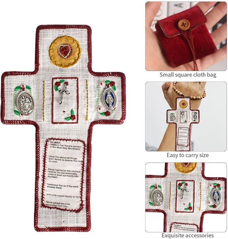 2025 Handmade Catholic Pocket Shrine with Built-in Silver Cross - Travel Altars, Spiritual Shelters and Meaningful Christian Gifts - Encourage Christian Spiritual Gifts for Church Friends and Family in Saudi Arabia