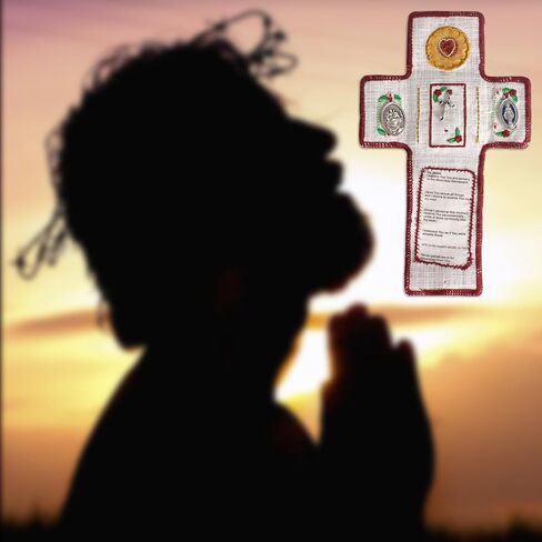 2025 Handmade Catholic Pocket Shrine with Built-in Silver Cross - Travel Altars, Spiritual Shelters and Meaningful Christian Gifts - Encourage Christian Spiritual Gifts for Church Friends and Family in Saudi Arabia