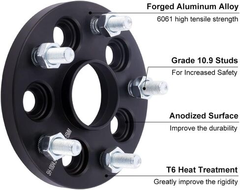 DCVAMOUS 4PC Black 5x100 to 5x4.5 Hubcentric Wheel Adapters 15mm with 12x1.25 Studs Compatible with Subaru 5 Lug 5x100 to 5x114.3 for 2013-2022 BRZ | 1995-2022 Impreza | 1998-2022 Forester in Saudi Arabia