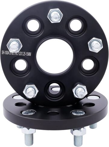 DCVAMOUS 4PC Black 5x100 to 5x4.5 Hubcentric Wheel Adapters 15mm with 12x1.25 Studs Compatible with Subaru 5 Lug 5x100 to 5x114.3 for 2013-2022 BRZ | 1995-2022 Impreza | 1998-2022 Forester in Saudi Arabia
