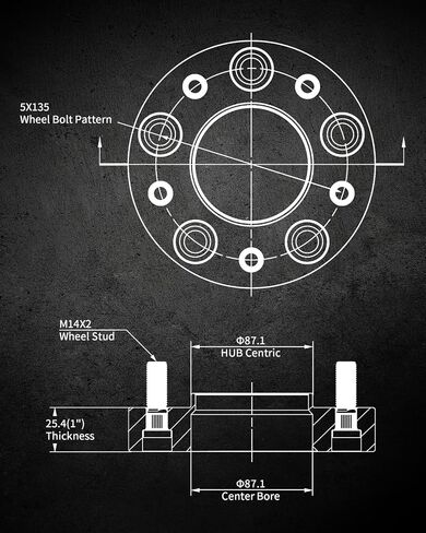 EVIL ENERGY 5x135 Wheel Spacers 2 inch Compatible for Ford F150 2000-2003, 5x135 mm Hubcentric with Lip 5 Lugs 87.1 mm Hub Bore M14x2 Studs Black in Saudi Arabia