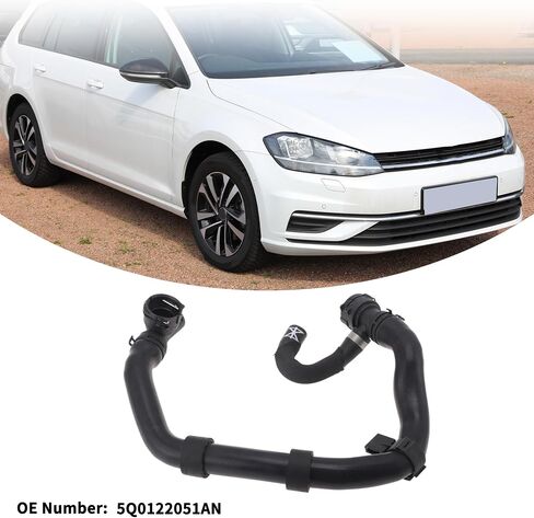 Radiator Hose Heater Hose for Volkswagen Golf 1.8L 2015-2018 No.5Q0122051AN Plastic Coolant Pipe Black 1 Pc in Saudi Arabia