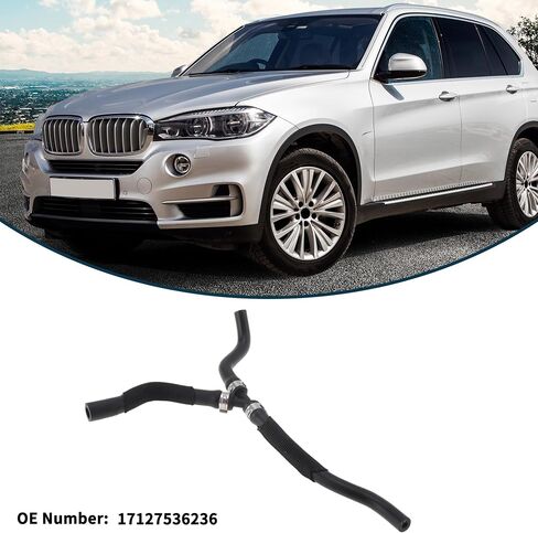 Radiator Hose Heater Hose Radiator Outlet Hose Pipe No.17127536236 for BMW X5 E70 4.8L 2006-2010 Rubber Coolant Pipe Black 1 Pc in Saudi Arabia