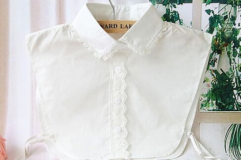 Half Shirt Detachable Fake False Faux Collar Cuff Cotton Lace Collar for Girl and Women in Saudi Arabia