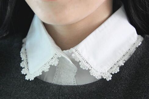 Half Shirt Detachable Fake False Faux Collar Cuff Cotton Lace Collar for Girl and Women in Saudi Arabia