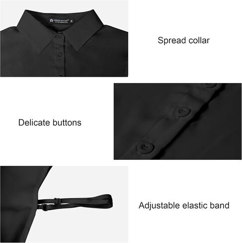 Fake Collar Classic Chiffon Detachable Dickey Collar Blouse Half Shirts for Women & Girls Size S-XL in Saudi Arabia