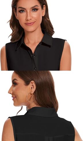 Fake Collar Classic Chiffon Detachable Dickey Collar Blouse Half Shirts for Women & Girls Size S-XL in Saudi Arabia