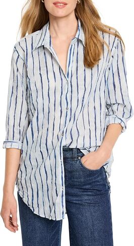 NIC+ZOE Women's Watercolor Stripe Boyfriend Shirt in Saudi Arabia