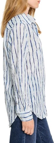 NIC+ZOE Women's Watercolor Stripe Boyfriend Shirt in Saudi Arabia