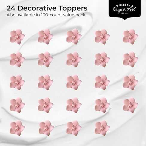 Global Sugar Art Blossom Sugar Wedding Cake Flowers White with Pearl Stamens, Unwired, 100 Count by Chef Alan Tetreault in Kuwait