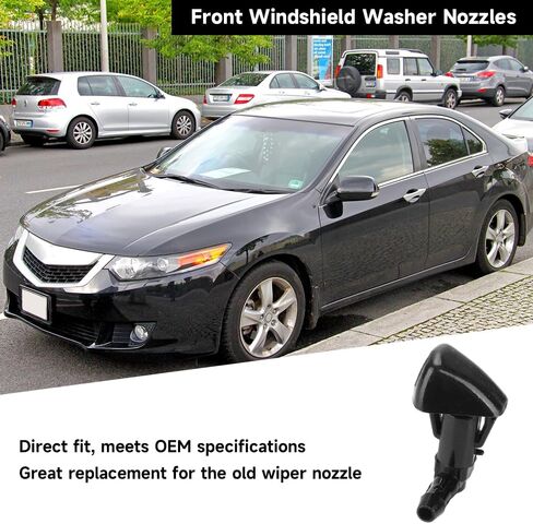 Windshield Washer Nozzles Wiper Spray Nozzle with 3 pcs Connectors - Compatible for Honda Accord 2003-2007 for Honda Ridgeline 2006-2014 for Acura TL 2004-2008 - Replace Part 76815-SDA-A11 - Set of 2 in Saudi Arabia