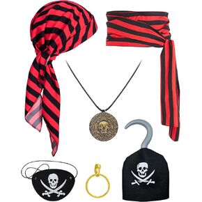 Pirate Costume Accessories for Men Women - Medieval Renaissance Pirates Set for Halloween Cosplay Dress up in Kuwait