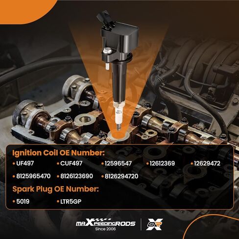 maXpeedingrods UF497 Set of 5 Ignition Coil Pack and Iridium Spark Plugs Fit for Chevrolet Colorado GMC Canyon Hummer H3 3.7L L5 2007-2012, Ignition Coil Kit Replaces UF-497 2596547 12612369 in Saudi Arabia