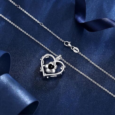 AGVANA يوليو جوهرة الميلاد مجوهرات روبي قلادة للنساء الفضة الاسترليني القلب روز زهرة قلادة قلادة الذكرى هدايا عيد ميلاد للنساء أمي زوجة لها in Kuwait