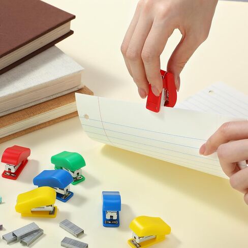 Mini Stapler with Staples, Portable Multicolor Small Stapler, Hand Held Desk Staplers, Cute Office Supply Set for Office College, 4 Colors(30 Pieces) in Saudi Arabia