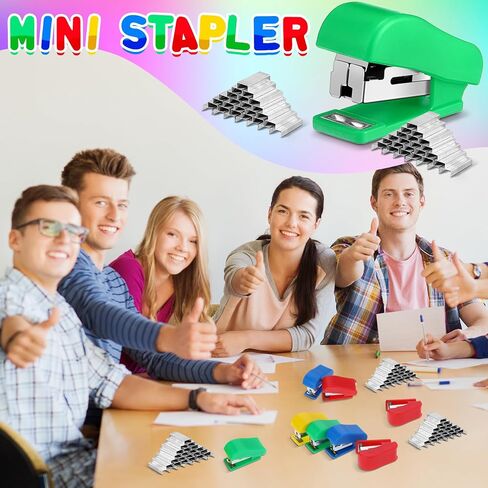 Mini Stapler with Staples, Portable Multicolor Small Stapler, Hand Held Desk Staplers, Cute Office Supply Set for Office College, 4 Colors(30 Pieces) in Saudi Arabia