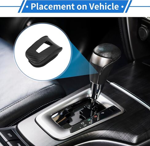 1 Pcs Gear Shift Knob Cover for Mitsubishi Outlander 2022-2023 Anti-Slip Faux Leather Black Carbon Fiber Black Stick Shifting Handle Protector in Saudi Arabia