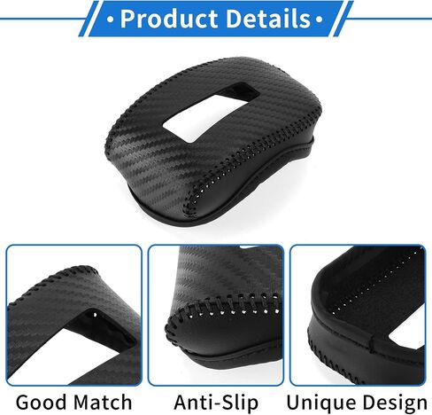 1 Pcs Gear Shift Knob Cover for Mitsubishi Outlander 2022-2023 Anti-Slip Faux Leather Black Carbon Fiber Black Stick Shifting Handle Protector in Saudi Arabia