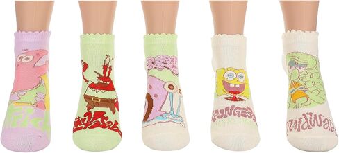 جوارب للكاحل للسيدات من Bioworld Spongebob Squarepants بشخصيات مختلطة، 5 قطع in Saudi Arabia