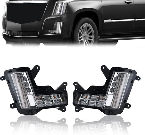 Left and Right Fog Lights Assembly Replacement for Escalade 2015-2020 w/Crash Imminent Braking Clear Lens GM2530139 GM2531139 in Saudi Arabia