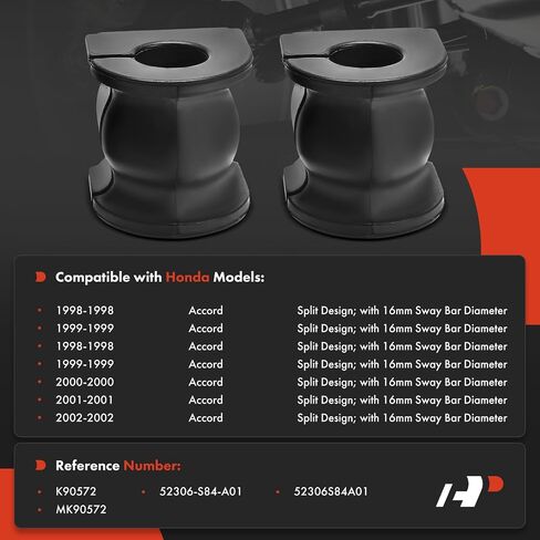 A-Premium 2 x Rear To Frame Sway Bar Bushing Kit, Compatible with Honda Accord 1998 1999 2000 2001 2002 in Saudi Arabia