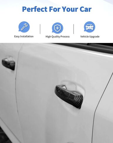 8 قطع غطاء مقبض الباب مع فتحات مفاتيح ذكية لسيارة Toyota 4Runner 4WD 2010-2023 2024 ملحقات السيارة مقابض الأبواب الخارجية (ألياف الكربون) in Kuwait