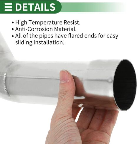 Motoforti 2.25" OD 45 Degree Mandrel Exhaust Tube Car Exhaust Pipe Mandrel Bend DIY Custom Tubing Pipe 7.5" Leg Length T304 Stainless Steel Silver Tone in Saudi Arabia