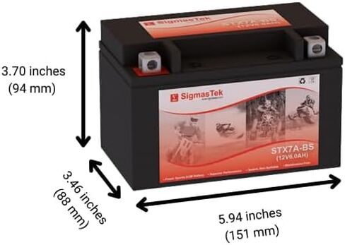 SigmasTek STX7A-BS SLA Battery Compatible With Aprilia 550CC SVX550, 2010 Powersport Battery in Saudi Arabia