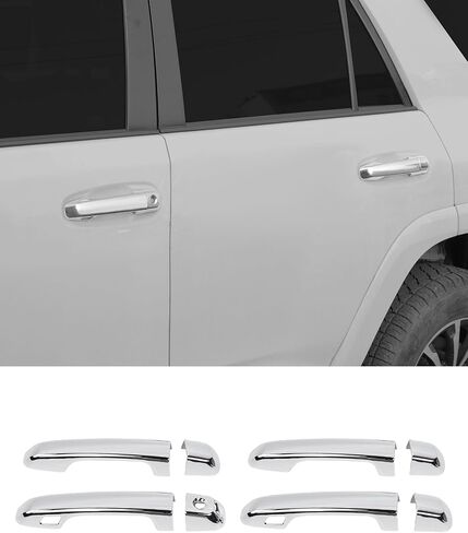 8 قطع غطاء مقبض الباب مع فتحات مفاتيح ذكية لسيارة Toyota 4Runner 4WD 2010-2023 2024 ملحقات السيارة مقابض الأبواب الخارجية (ألياف الكربون) in Kuwait