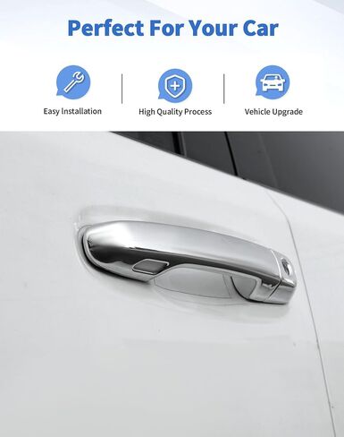 8 قطع غطاء مقبض الباب مع فتحات مفاتيح ذكية لسيارة Toyota 4Runner 4WD 2010-2023 2024 ملحقات السيارة مقابض الأبواب الخارجية (ألياف الكربون) in Kuwait