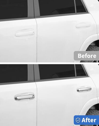 8 قطع غطاء مقبض الباب مع فتحات مفاتيح ذكية لسيارة Toyota 4Runner 4WD 2010-2023 2024 ملحقات السيارة مقابض الأبواب الخارجية (ألياف الكربون) in Kuwait