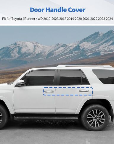 8 قطع غطاء مقبض الباب مع فتحات مفاتيح ذكية لسيارة Toyota 4Runner 4WD 2010-2023 2024 ملحقات السيارة مقابض الأبواب الخارجية (ألياف الكربون) in Kuwait