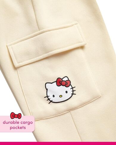 Hello Kitty Girls' Sweatsuit Set - 2 Piece Hoodie Sweatshirt and Joggers Sweatpants - Cargo Pants Set for Girls (2T-12), Size 8/10, Black in Kuwait