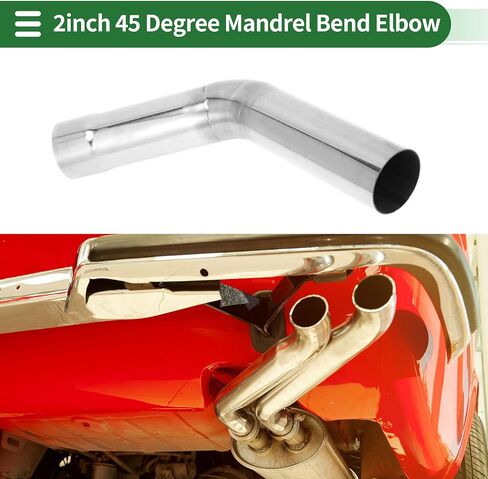 Motoforti 2.25" OD 45 Degree Mandrel Exhaust Tube Car Exhaust Pipe Mandrel Bend DIY Custom Tubing Pipe 7.5" Leg Length T304 Stainless Steel Silver Tone in Saudi Arabia