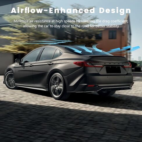 سبويلر لسيارة كامري 2018-2023 بدون حفر ABS جناح سبويلر خلفي متوافق مع كامري SE XSE L LE XLE Hybrid (أسود لامع) in Kuwait