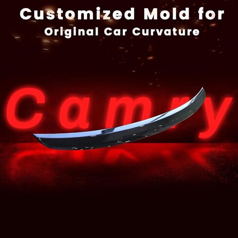 سبويلر لسيارة كامري 2018-2023 بدون حفر ABS جناح سبويلر خلفي متوافق مع كامري SE XSE L LE XLE Hybrid (أسود لامع) in Kuwait