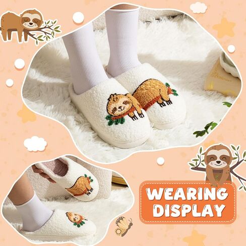 Cozy Sloth Slippers Cute House Shoes Winter Warm Fuzzy Slippers for Women Animal Lovers Gifts in Saudi Arabia