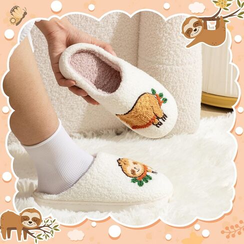Cozy Sloth Slippers Cute House Shoes Winter Warm Fuzzy Slippers for Women Animal Lovers Gifts in Saudi Arabia