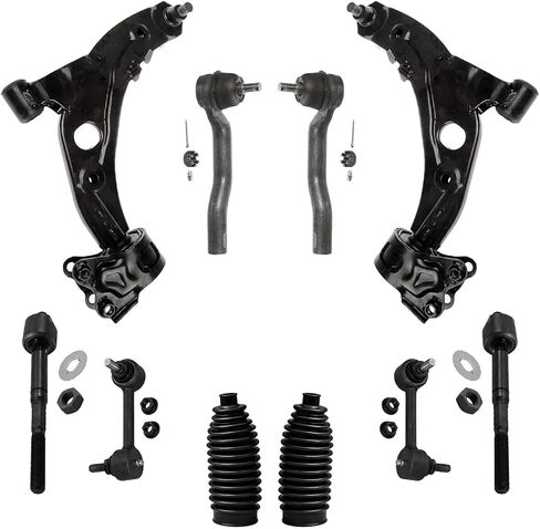 Detroit Axle - Front End 10pc Suspension Kit for 07-12 Mazda CX-7, 2007 2008 2009 2010 2011 2012, 2 Lower Control Arms 4 Inner & Outer Tie Rods 2 Sway Bar Links 2 Boots Replacement in Saudi Arabia