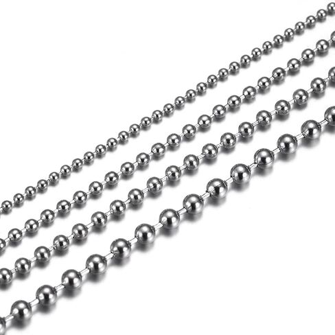 INFINIQUE CREATIONS Stainless Steel Silver Ball Chain Bracelet Necklace Men Women 1mm-5mm 7"-38" in Saudi Arabia