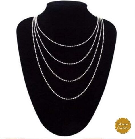 INFINIQUE CREATIONS Stainless Steel Silver Ball Chain Bracelet Necklace Men Women 1mm-5mm 7"-38" in Saudi Arabia