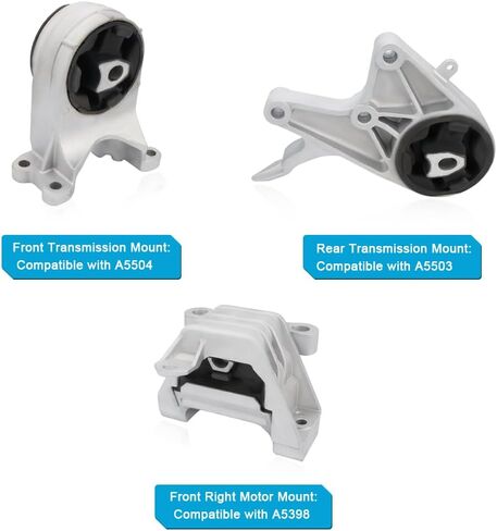 JDMON 3PCS Engine Motor Transmission Mount Replacement for 2009-2012 Chevrolet Malibu L4 2.4L 6 Speed Compatible with A5398, A5503, A5504 in Saudi Arabia