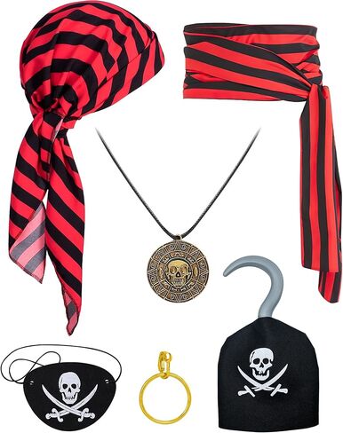 إكسسوارات أزياء القرصان للرجال والنساء - مجموعة قراصنة عصر النهضة من العصور الوسطى لأزياء الهالوين التنكرية in Kuwait
