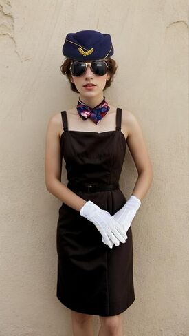 6 Pcs Women's Flight Attendant Costume Accessories Stewardess Outfits in Kuwait