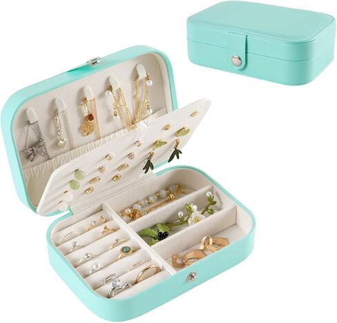 Jewelry Organizer Box - Travel Storage Case for Earrings, Rings, Necklaces, Bracelets | Compact & Durable(pink) in Saudi Arabia