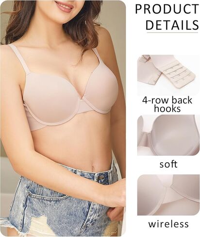 Womens Bra Wireless Comfortable Push Up Cleavage Bralettes for Ladies 2 Pack in Saudi Arabia