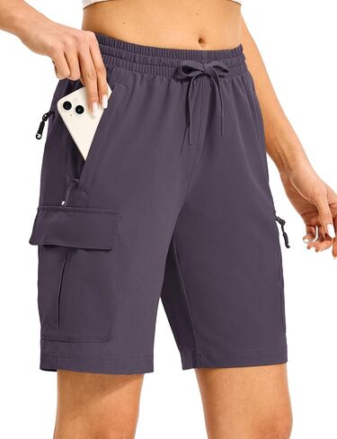 TBMPOY Women's Hiking Cargo Shorts 8.5" Lightweight Quick-Dry Water Resistant Athletic Shorts with Zipper Pockets in Saudi Arabia