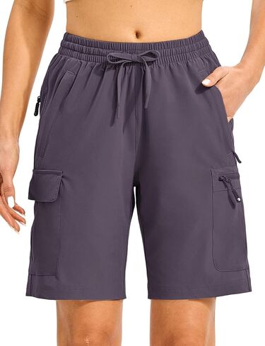 TBMPOY Women's Hiking Cargo Shorts 8.5" Lightweight Quick-Dry Water Resistant Athletic Shorts with Zipper Pockets in Saudi Arabia