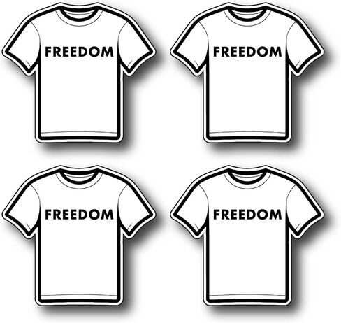 Charlie Kirk Freedom Patriot White T-Shirt Style Sticker Decal (4 Inch) in Kuwait