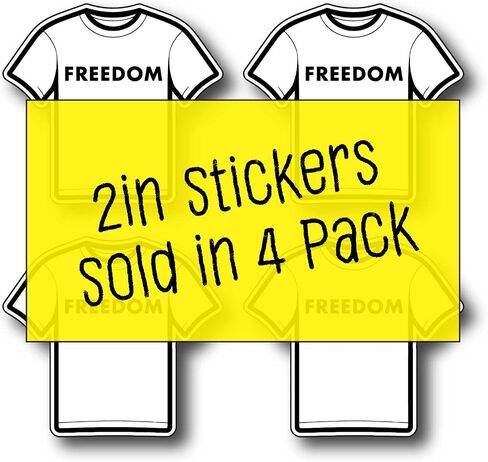 Charlie Kirk Freedom Patriot White T-Shirt Style Sticker Decal (4 Inch) in Kuwait
